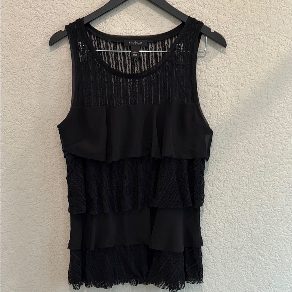 White House Black Market Black Sleeveless Top size L